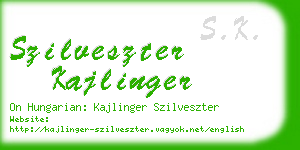 szilveszter kajlinger business card